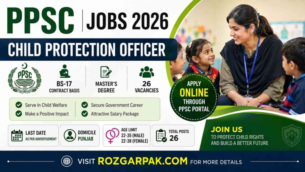 Child Protection Officer Jobs 2026 - PPSC latest jobs and apply now