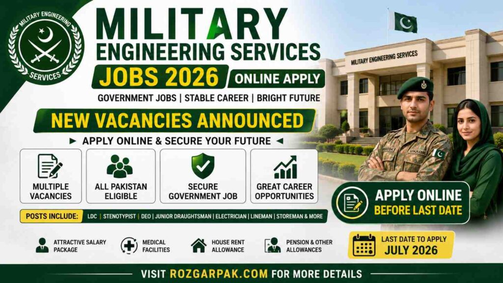 Military Engineering Services MES jobs 2026 - Latest online apply