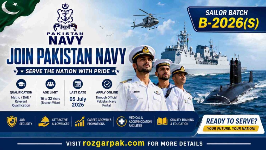 Pak Navy Jobs 2026 – Last chance - Check eligibility and Apply online